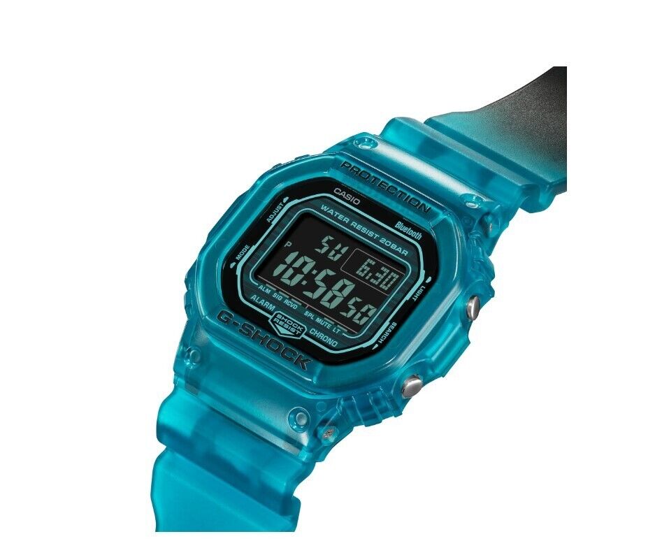 Casio G-Shock Digital Translucent Turquoise Blue-Black Gradient Watch DWB5600G-2