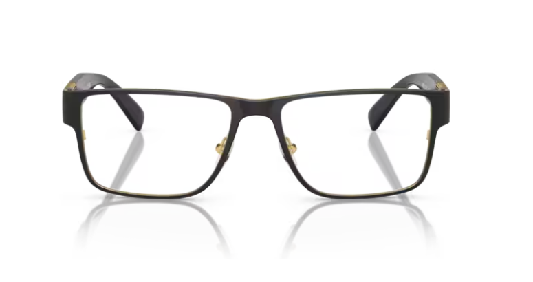 Versace 0VE1274 1436 Black 55mm Rectangular Men's Eyeglasses