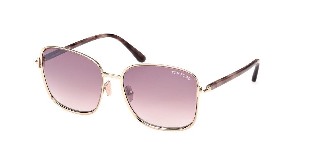 Tom Ford FT1029 Fern 28Z Shiny Rose Gold/Rose Gradient Square Women's Sunglasses