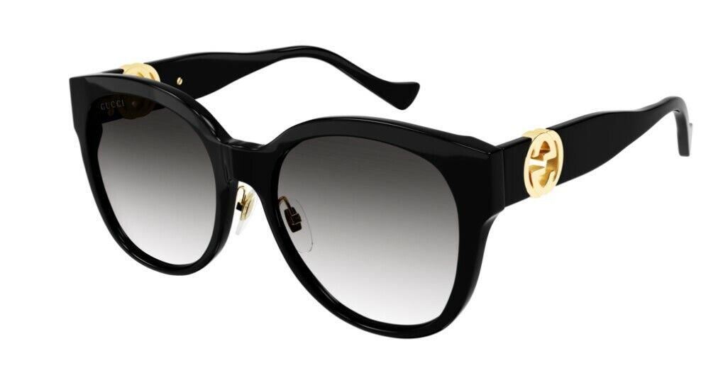 Gucci GG 1028SK 006 Gradient Black/Gray Round Cat-Eye Women Sunglasses