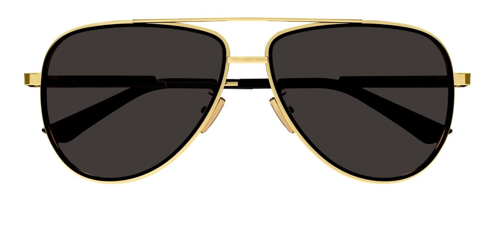 Bottega Veneta BV1240S 001 Gold/Grey Oval Men's Sunglasses