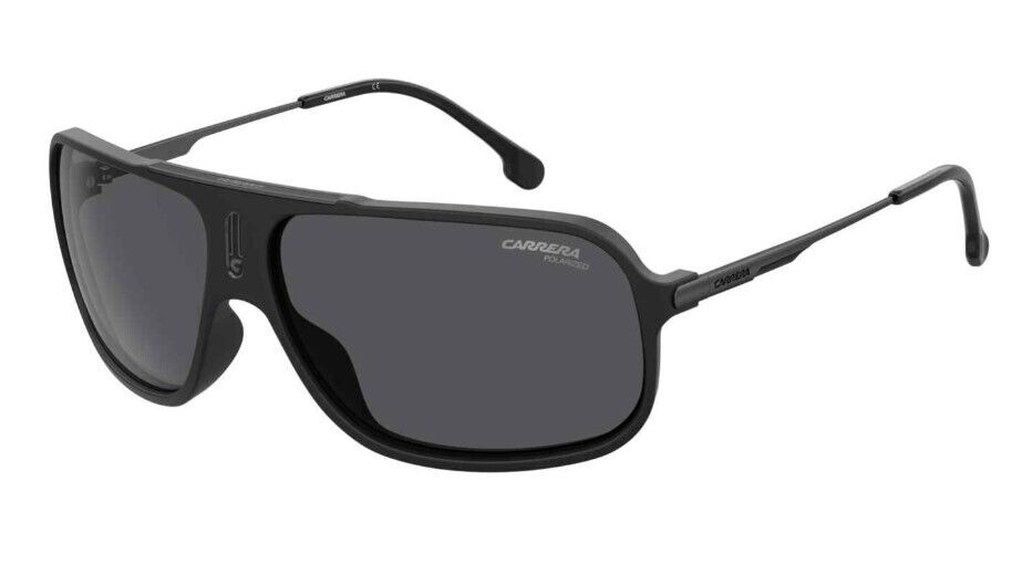 Carrera Cool65 0003/M9 Matte Black/Gray Polarized Rectangle Unisex Sunglasses