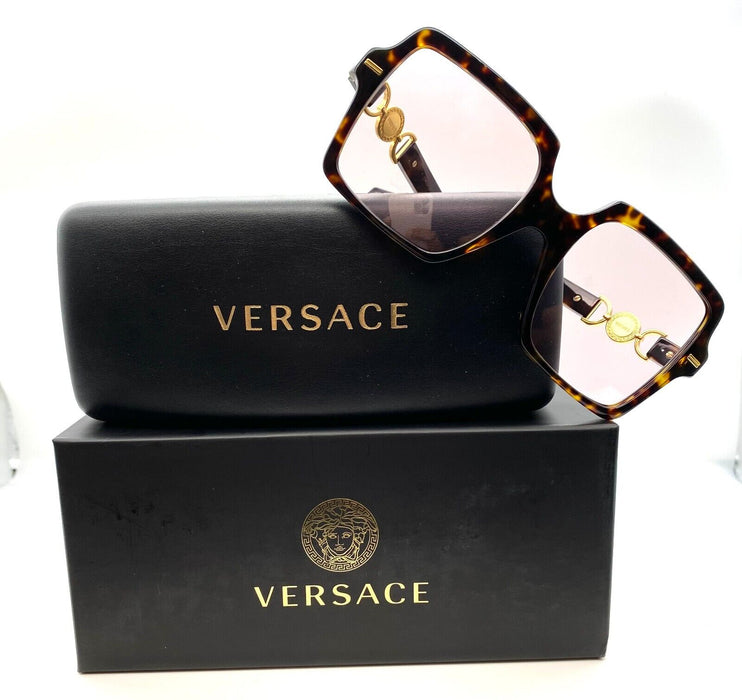 Versace VE4441 108/P5 Havana/Photo Pink Square 55mm Women's Sunglasses
