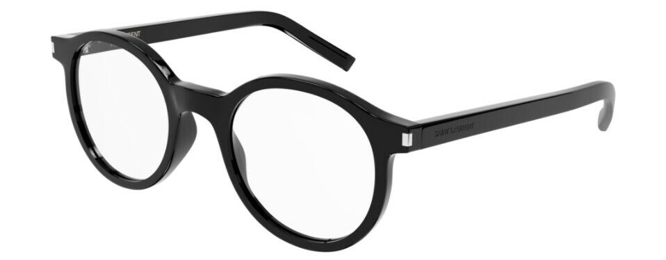 Saint Laurent SL521OPT 001 Black-Black Full-Rim Round Unisex Eyeglasses