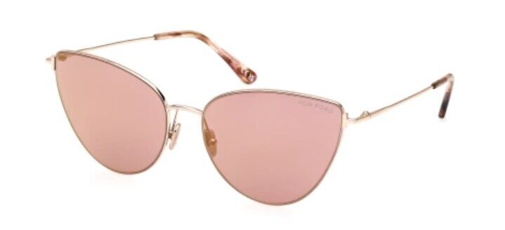 Tom Ford FT 1005 Anais-02 28Z Shiny Rose Gold/Pink Cat eye Women's Sunglasses
