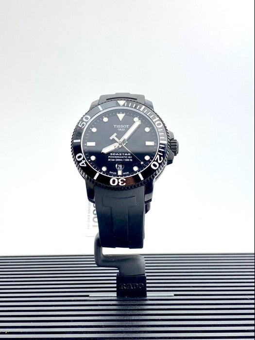 Tissot Swiss Automatic Seastar Powermatic 80 Black Men's Watch T1204073705100