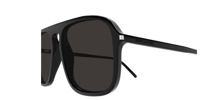 Saint Laurent SL 590 001 Black/Black Soft Square Men's Sunglasses