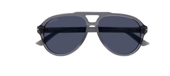 Gucci GG 1443S 005 Grey/Blue Soft Square Men's Sunglasses