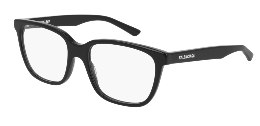 Balenciaga BB0078O 001 Black/Black Square Unisex Eyeglasses