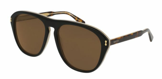 Gucci GG 0128S 004 Havana/Brown Rectangle Men's Sunglasses