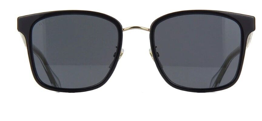 Gucci GG0563SKN 001 Black-Crystal/Grey Soft Square Men's Sunglasses