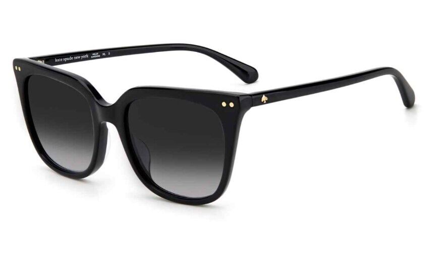 Kate Spade Giana/G/S 02M2/9O Black Gold/Grey Shaded Cat-Eye Women's Sunglasses