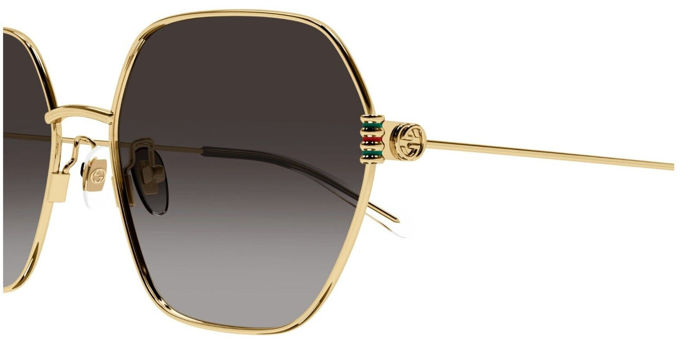 Gucci GG1285SA 001 Gold/Grey Gradient Oversize Square Women's Sunglasses