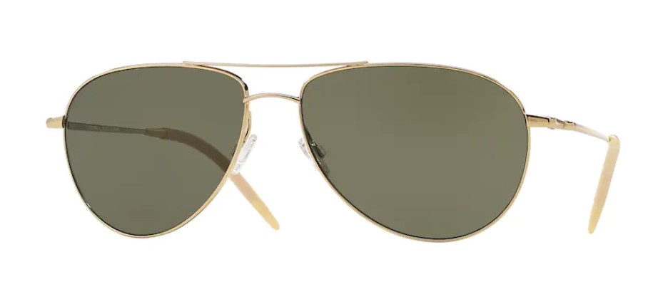 Oliver Peoples 0OV 1002S Benedict 5035P1 Gold/Green Polar Polarized Sunglasses