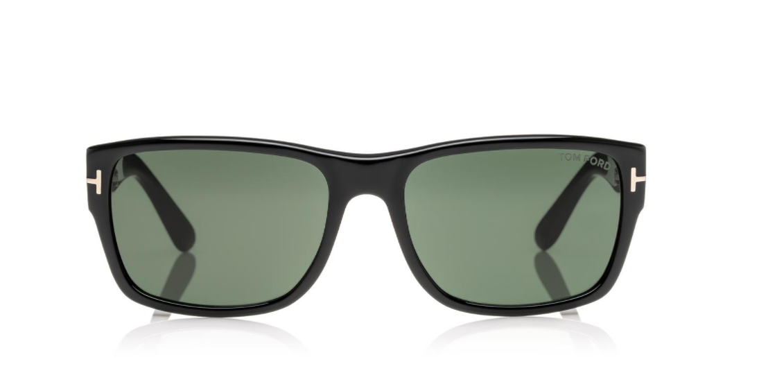 Tom Ford FT 0445 Mason 01N Shiny Black/Green Square Men Sunglasses