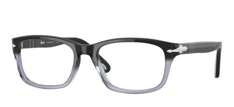 Persol 0PO3012V 966 Black Grey Smoke/ Silver Square Men's Eyeglasses