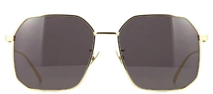 Bottega Veneta BV1108SA 001 Gold/Grey Soft Square Women's Sunglasses