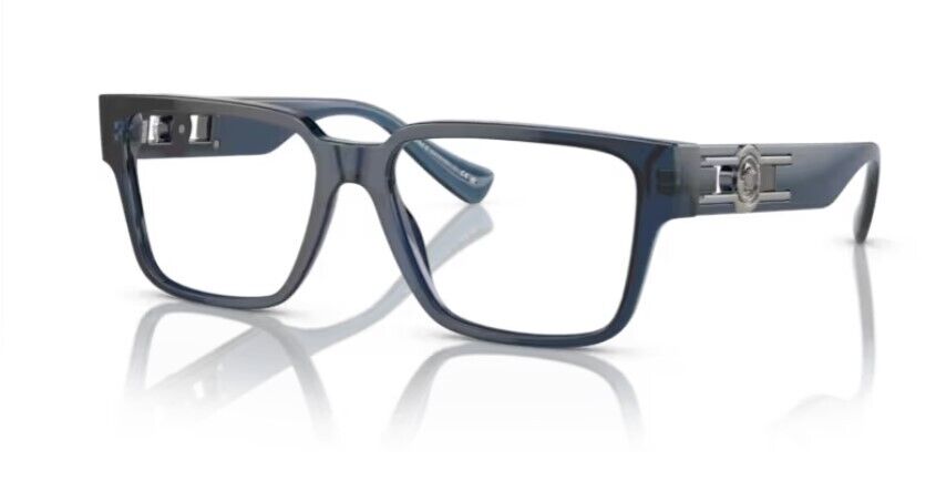 Versace 0VE3346 5292 - Blue transparent/Clear Rectangle 55 mm Men's Eyeglasses