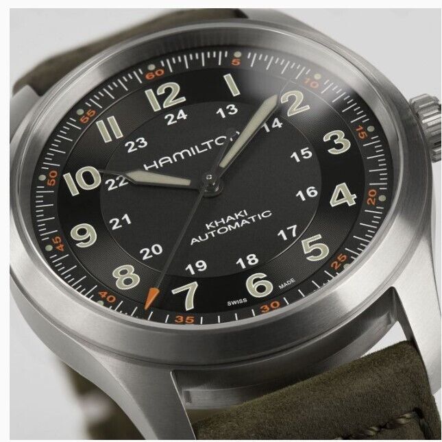 Hamilton Khaki Field Titanium Automatic Black Dial Men's Watch H70205830