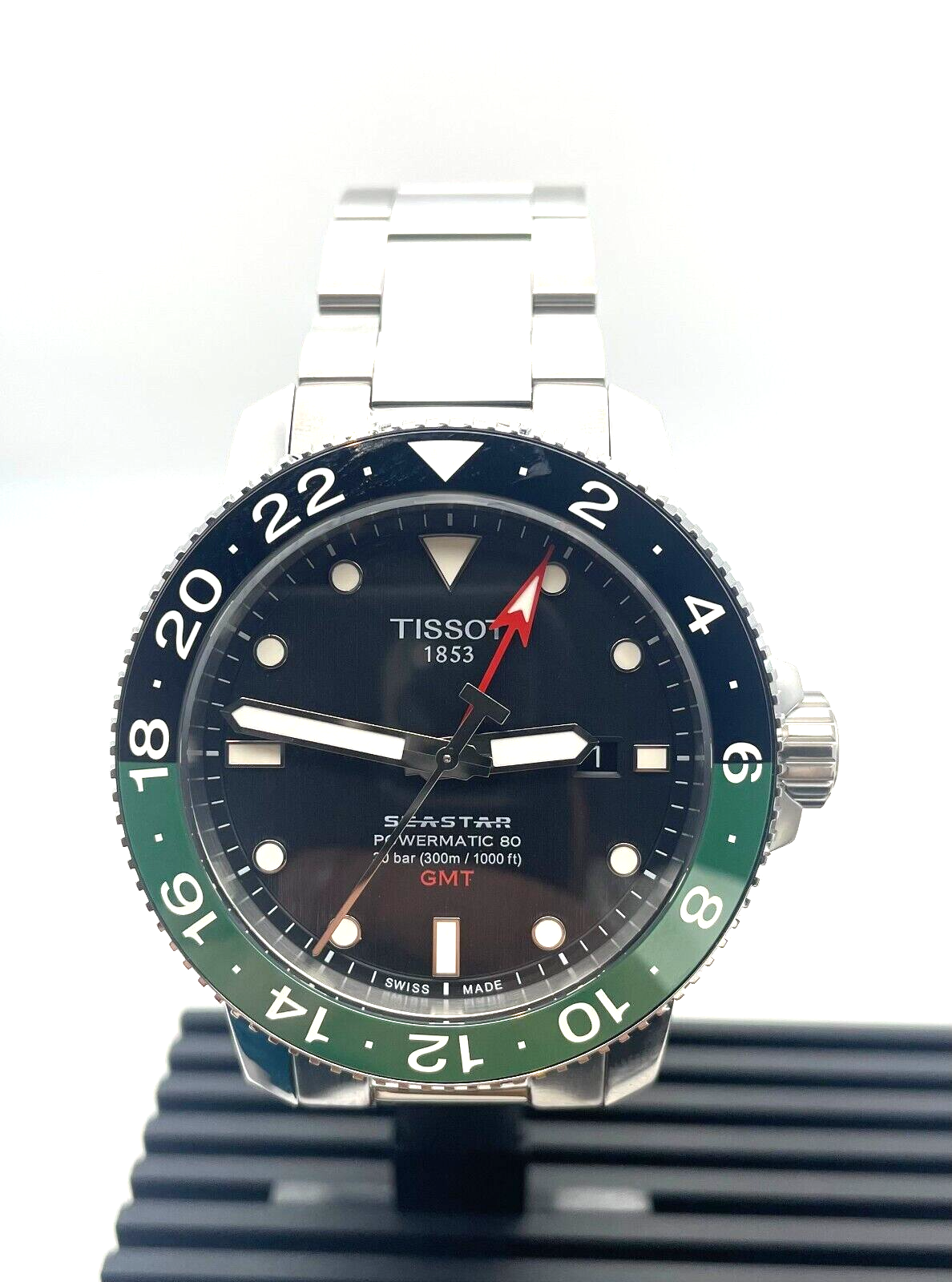 Tissot Seastar 1000 Powermatic 80 GMT Black Dial Watch T1204291105101