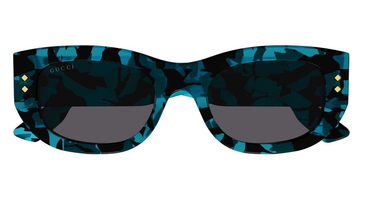 Gucci GG1215S 001 Havana/Grey Narrow Rectangular Women's Sunglasses