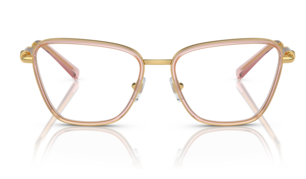 Versace VE1292 1507 Peach transparent 54MM Oval Women's Eyeglasses