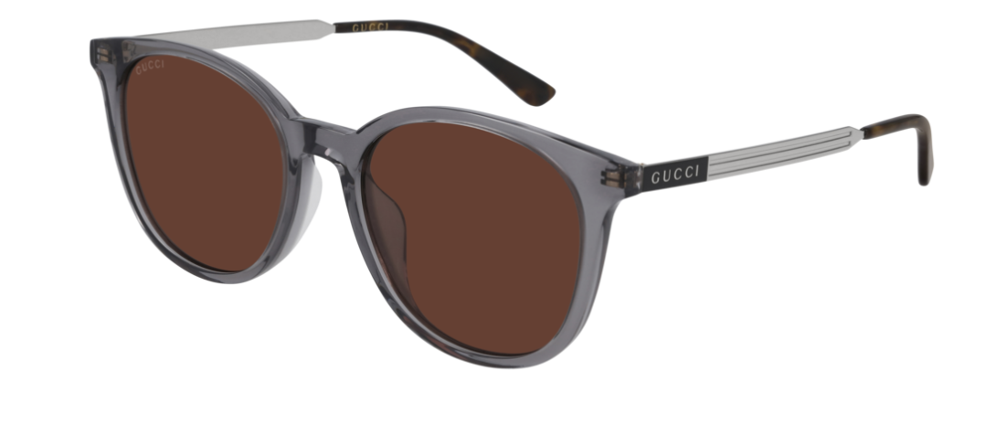 Gucci GG 0830SK 004 Gray Gold/Brown Cat Eye Unisex Sunglasses