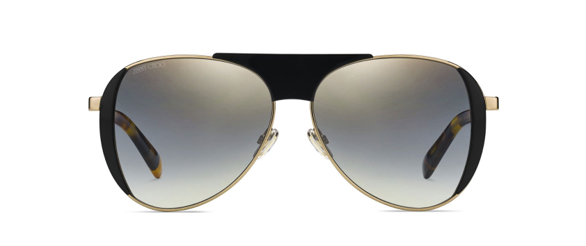 Jimmy Choo Rave/S J5G/FQ Black Gold Havana/Gray Mirrored Sunglasses