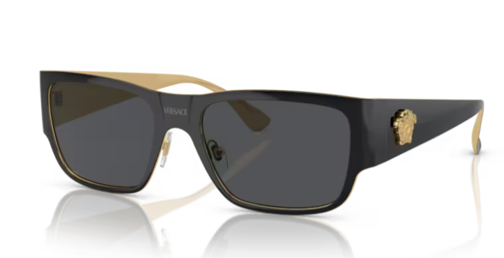 Versace VE2262 143387 Black/Grey Square Men's Sunglasses