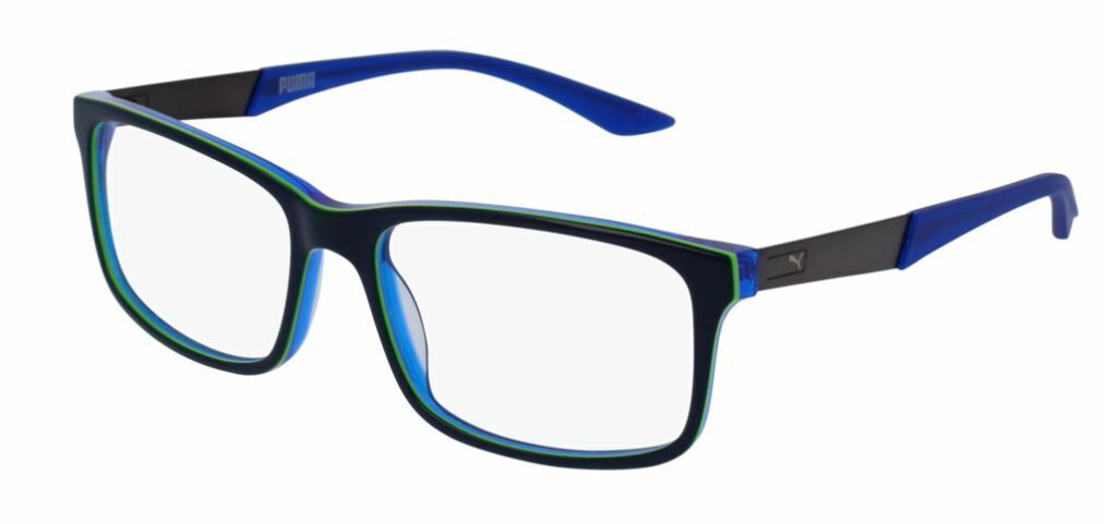 Puma PU 0074O 006 Blue Grey Rectangle Men's Eyeglasses