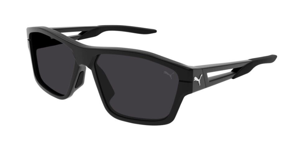 Puma PU0328S 001 Black/Black Rectangular Matte Full Rim Men's Sunglasses