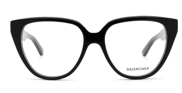 Balenciaga BB0129O 001 Black/Black Cat-Eye Full-Rim Women's Eyeglasses