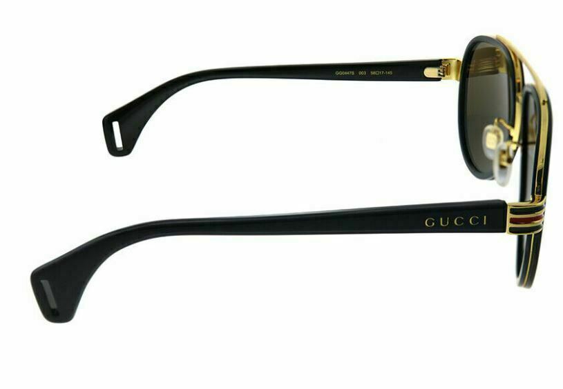 Gucci GG 0447 S 003 Black/Gold Sunglasses