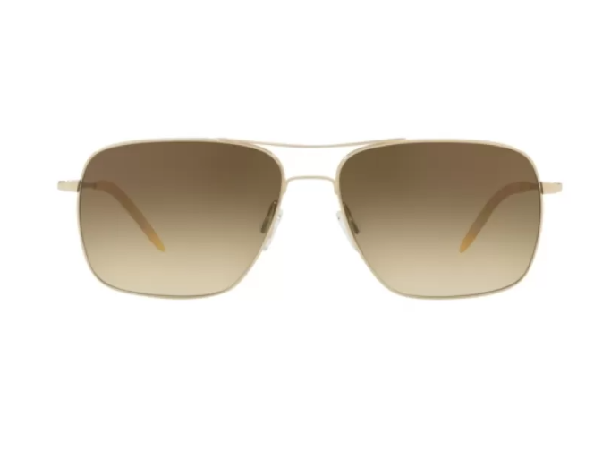 Oliver Peoples 0OV 1150S CLIFTON 503585 Gold/Chrome Olive Rectangular Sunglasses