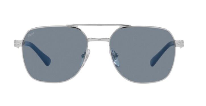 Persol 0PO1004S 518/56 Silver/Light Blue Square Unisex Sunglasses