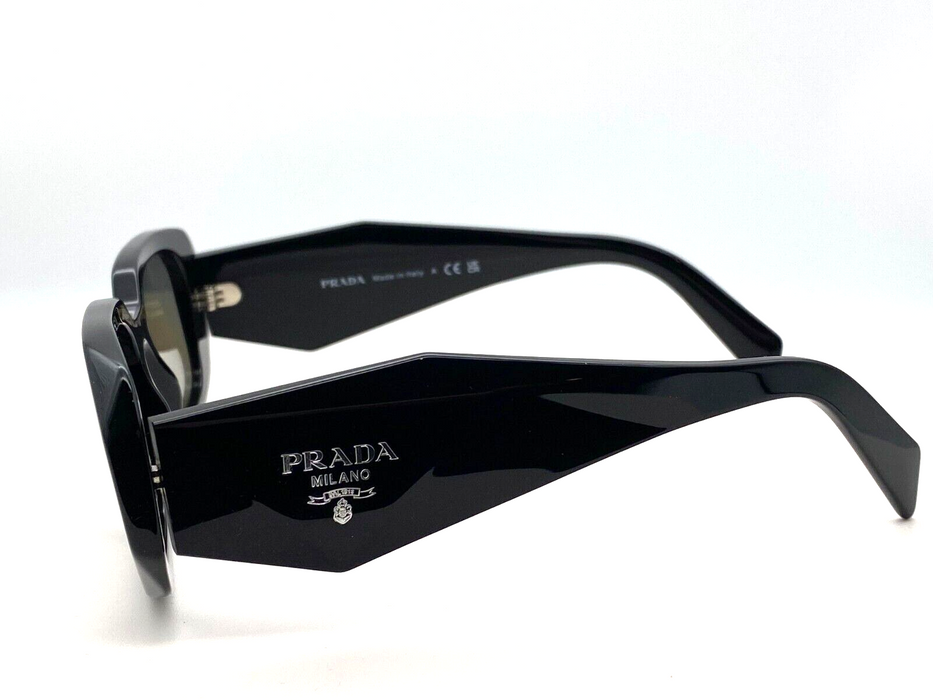 Prada 0PR 17WS 1AB2B0 Black/Light Grey Mirrored Rectangular Women's Sunglasses