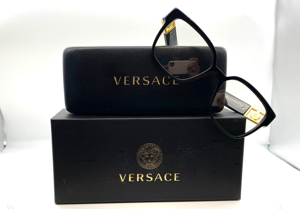 Versace VE3329B GB1 Black/Gold Square 54mm Women's Eyeglasses