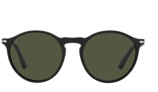 Persol 0PO3285S 95/31 Black/ Green Round Unisex Sunglasses
