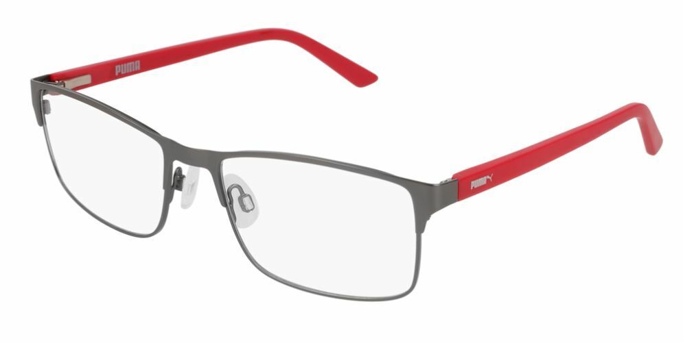 Puma PE 0027O 005 Grey Red Rectangle Men's Eyeglasses