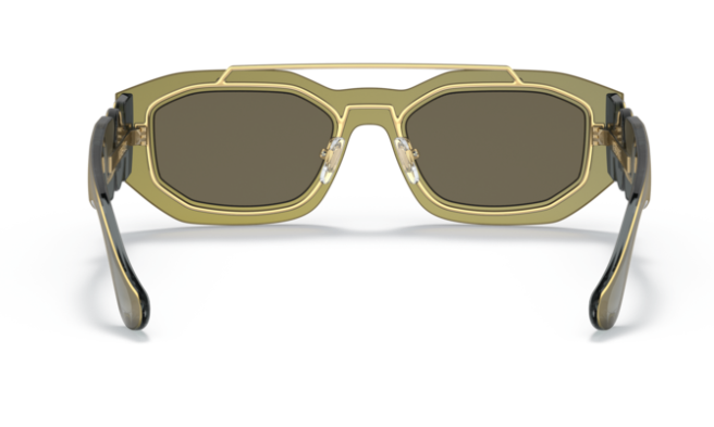 Versace 0VE2235 1002/3 Transparent Brown mirror gold/Brown Oval Men's Sunglasses