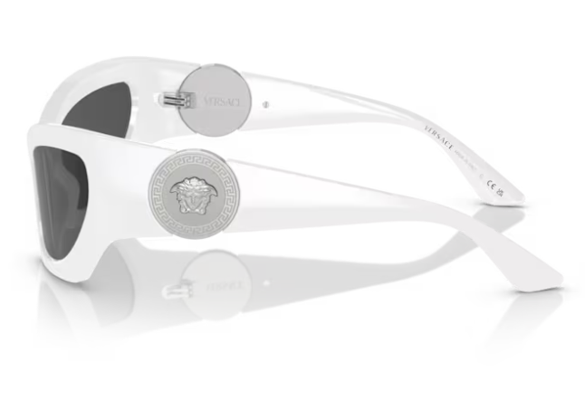 Versace VE4450 314/87  White/ Dark Grey Cat-Eye Women's Sunglasses