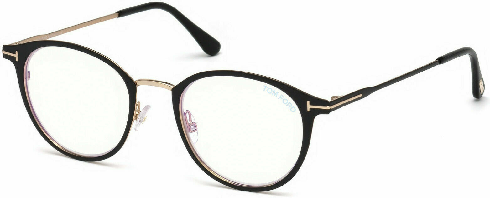 Tom Ford FT 5528 B 002 Matte Black/Shiny Rose Gold Eyeglasses