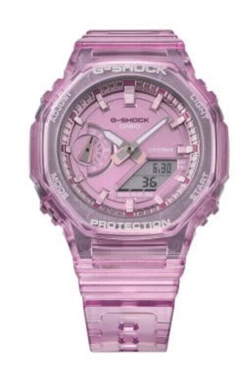 Casio G-Shock Analog-Digital Metallic Translucent Pink Watch GMAS2100SK-4A