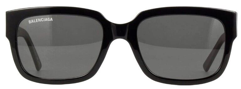 Balenciaga BB0049S 001 Black/Grey Square Full Rim Unisex Sunglasses