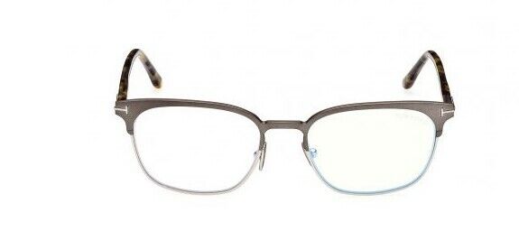 Tom Ford FT5799B 009 Matte Dark Gunmetal/Grey Havana Blue Block Men's Eyeglasses