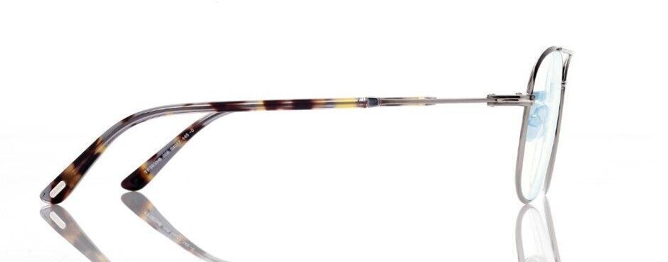 Tom Ford FT5830-B 008 Shiny Dark Gunmetal/Blue Block Men's Eyeglasses
