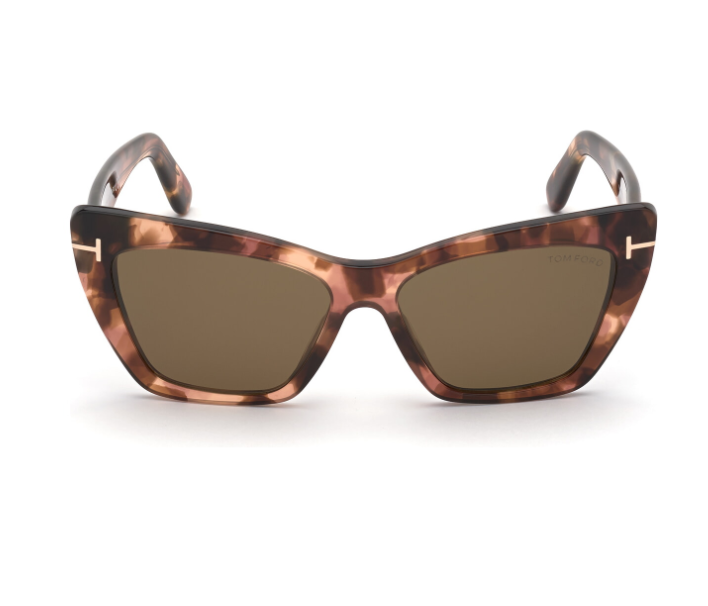 Tom Ford FT 0871 Wyatt 55J Shiny Pink Havana/Roviex Women's Sunglasses