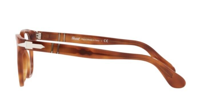 Persol 0PO3263V 96 Brown Transparent Havana/ Silver Square Unisex Eyeglasses