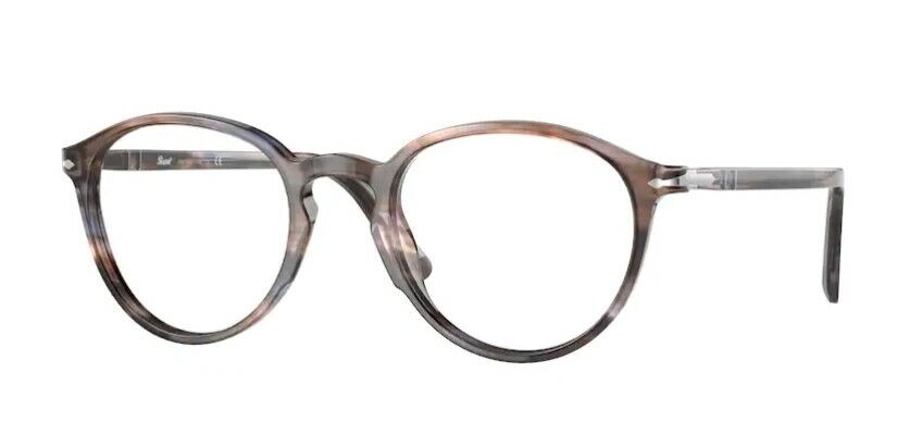 Persol 0PO3218V 1155 Striped Blue Brown Havana/ Silver Unisex Eyeglasses