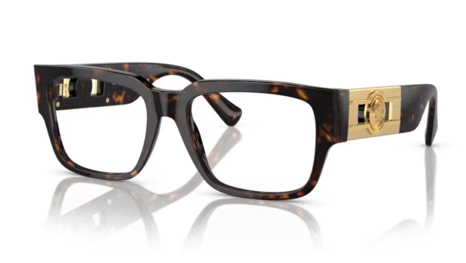 Versace 0VE3350 108 Havana/Gold 55mm Square Women's Eyeglasses